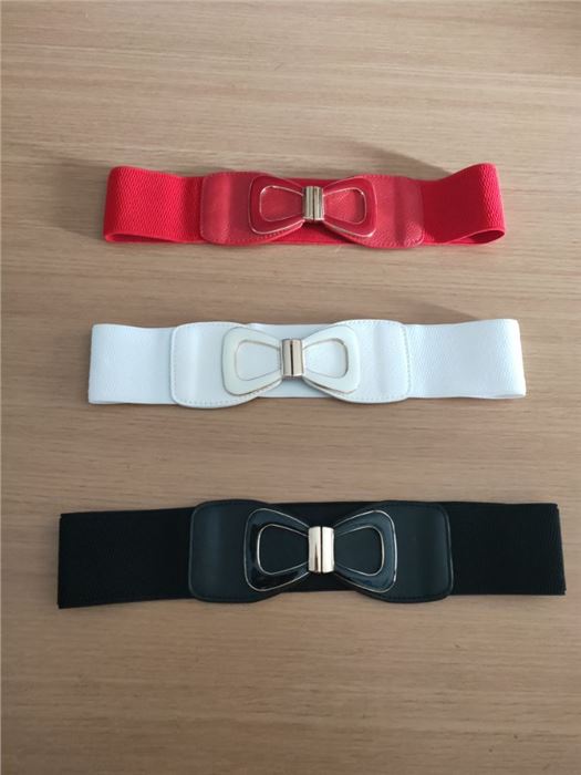 50ies Belt wit Metal Bow, red