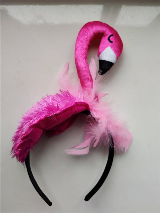 FLAMINGO HEADBAND WITH FEATHER