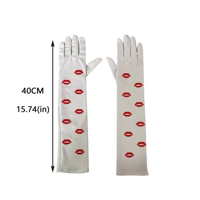RED LIP GLOVES， 40CM