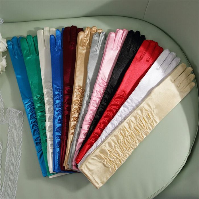 satin gloves ruffled(40cm)