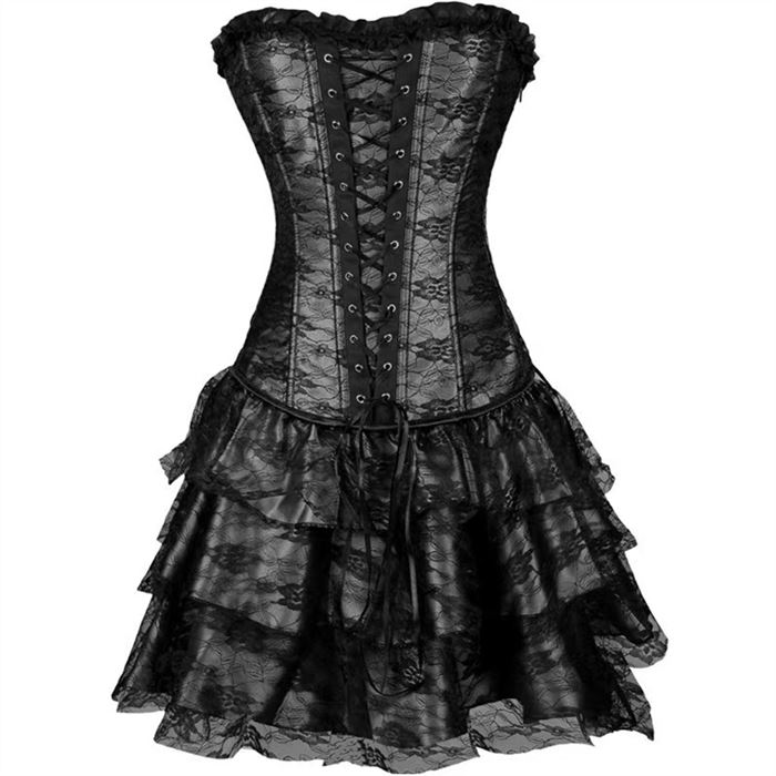 BLACK LACE CORSET DRESS