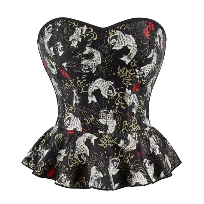 FISH PRINT CORSET WITH BRIM