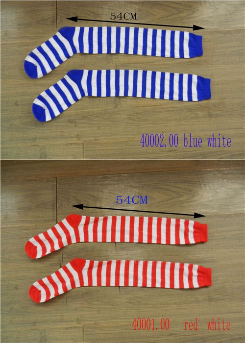 yarn socks with stripes length 54cm