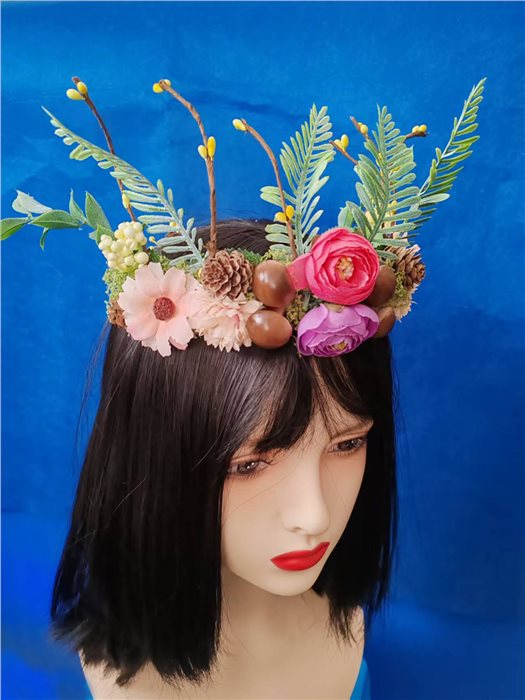 Forest princess flower wreath, with mushrooms